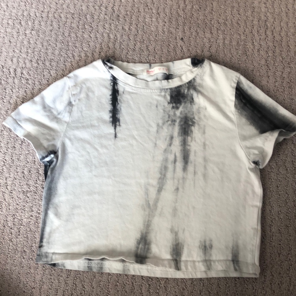 timer cropped t shirt, small, white/black